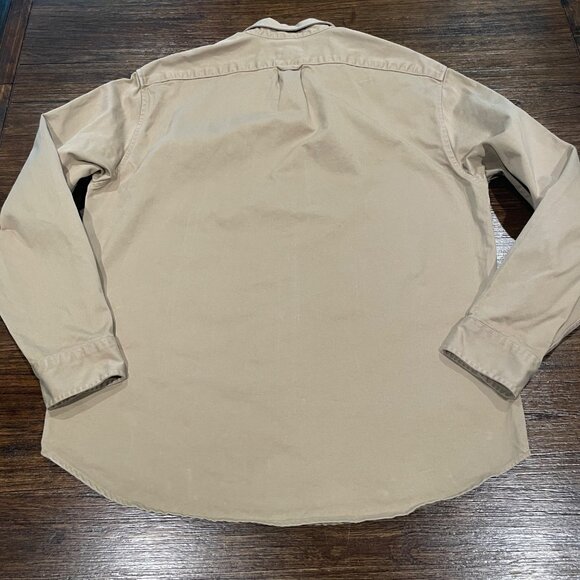 J.Crew Men's Sz L Relaxed Garment-Dyed Heavyweight Twill Shirt Tan BV491 - Picture 4 of 8